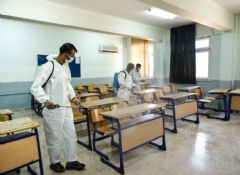 Sınavlar öncesi okullar dezenfekte ediliyor