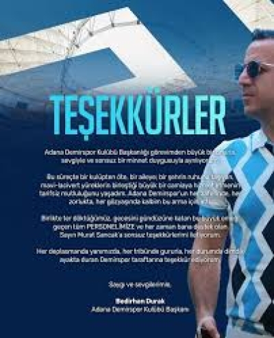 Adana Demirspor Başkanı Bedirhan Durak İstifa Etti